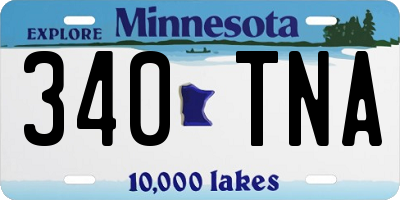 MN license plate 340TNA