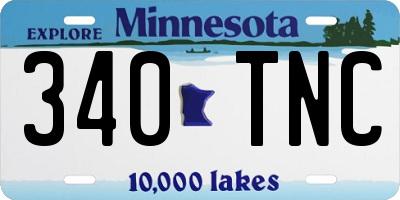 MN license plate 340TNC