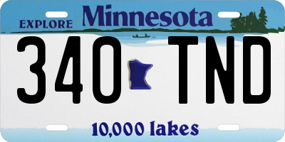 MN license plate 340TND