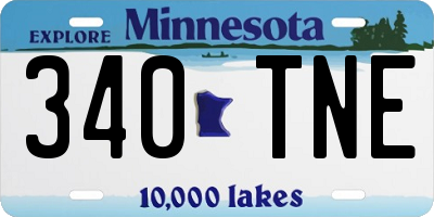 MN license plate 340TNE