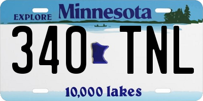MN license plate 340TNL