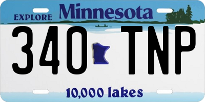 MN license plate 340TNP