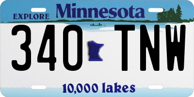 MN license plate 340TNW