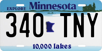 MN license plate 340TNY