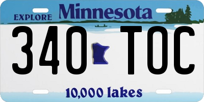 MN license plate 340TOC