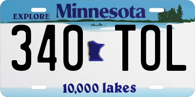 MN license plate 340TOL