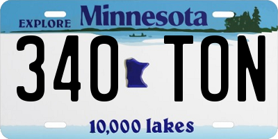 MN license plate 340TON