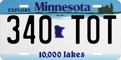 MN license plate 340TOT