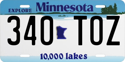 MN license plate 340TOZ