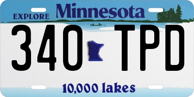 MN license plate 340TPD