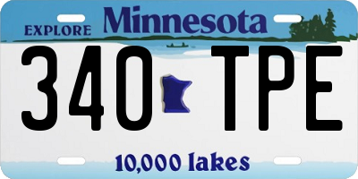 MN license plate 340TPE