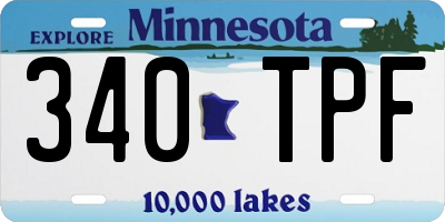 MN license plate 340TPF