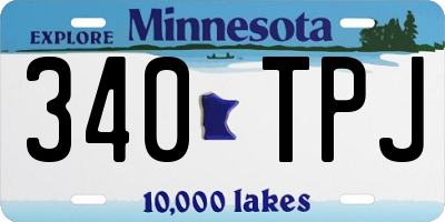 MN license plate 340TPJ
