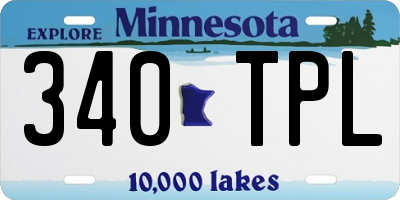 MN license plate 340TPL
