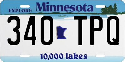 MN license plate 340TPQ