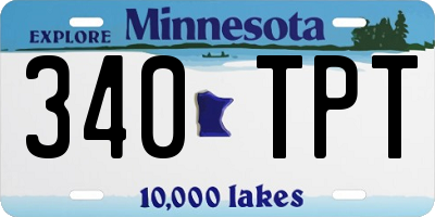MN license plate 340TPT
