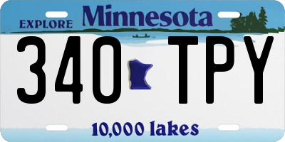 MN license plate 340TPY