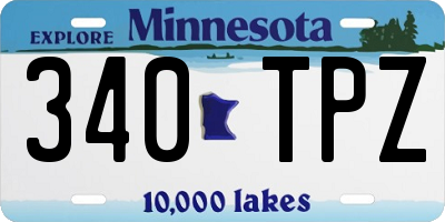 MN license plate 340TPZ