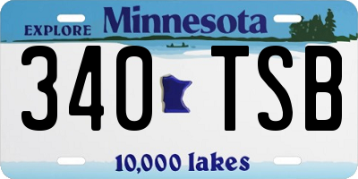 MN license plate 340TSB