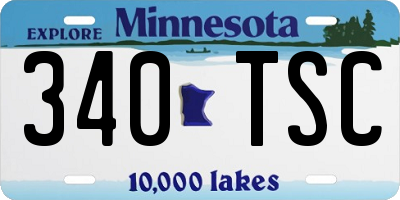 MN license plate 340TSC
