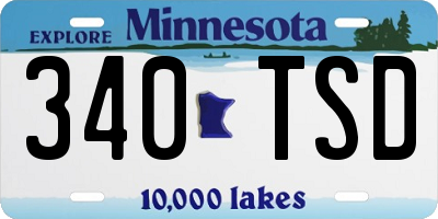 MN license plate 340TSD