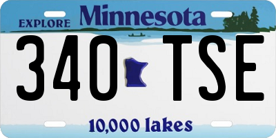 MN license plate 340TSE