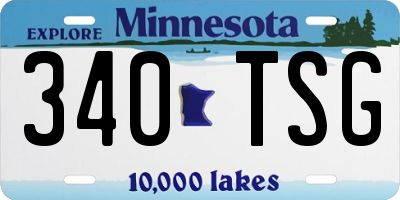 MN license plate 340TSG