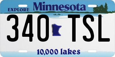 MN license plate 340TSL