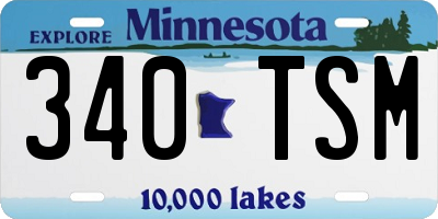 MN license plate 340TSM