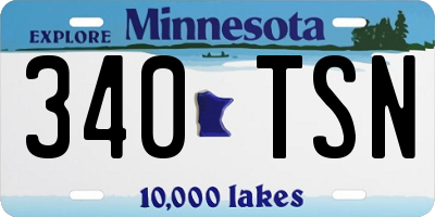 MN license plate 340TSN