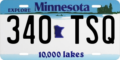 MN license plate 340TSQ