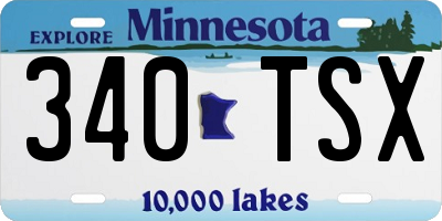 MN license plate 340TSX