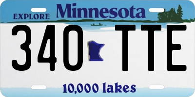 MN license plate 340TTE