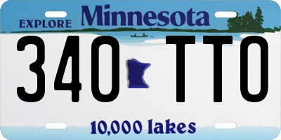 MN license plate 340TTO