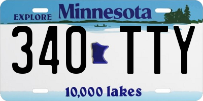 MN license plate 340TTY