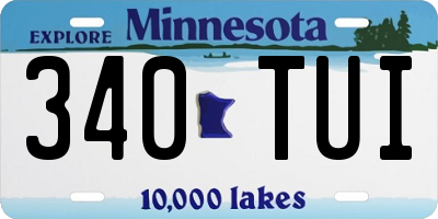 MN license plate 340TUI