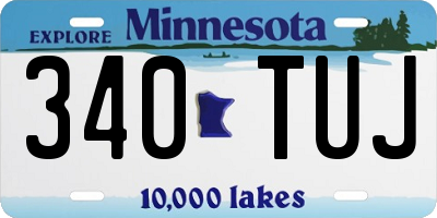 MN license plate 340TUJ