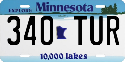 MN license plate 340TUR