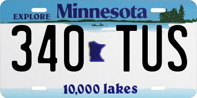 MN license plate 340TUS