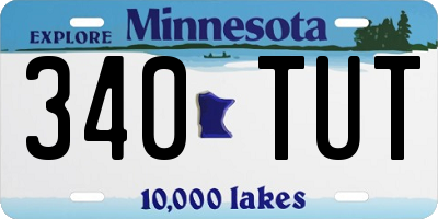 MN license plate 340TUT