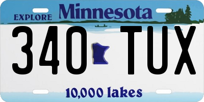 MN license plate 340TUX
