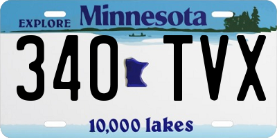 MN license plate 340TVX
