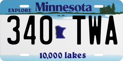 MN license plate 340TWA