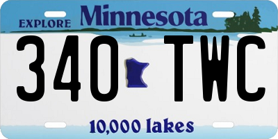 MN license plate 340TWC