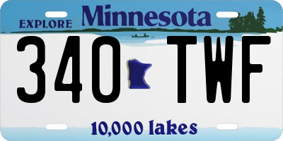 MN license plate 340TWF