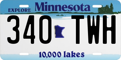 MN license plate 340TWH