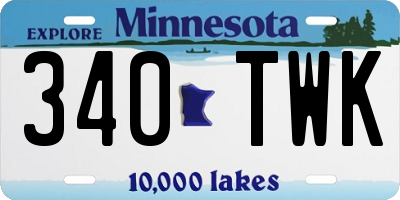 MN license plate 340TWK