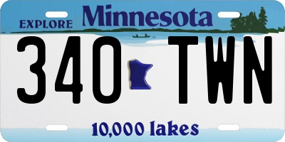MN license plate 340TWN