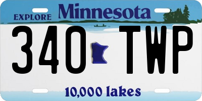 MN license plate 340TWP
