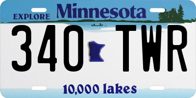 MN license plate 340TWR